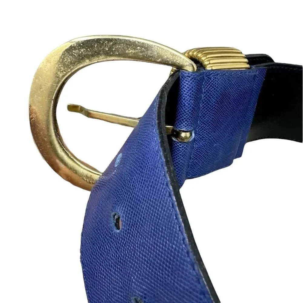Furla Vintage Blue and Gold Women's Belt